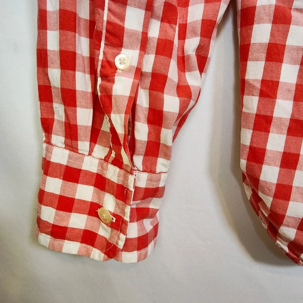J.Crew Button-Down Shirt Men's Medium Red Checkered Long Sleeve